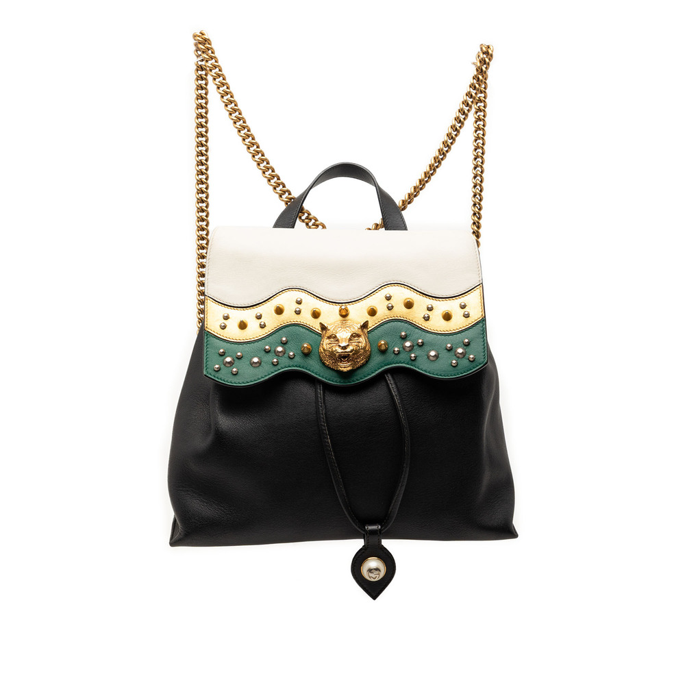 Pre-Loved Gucci Leather Studded Animalier Malin Backpack